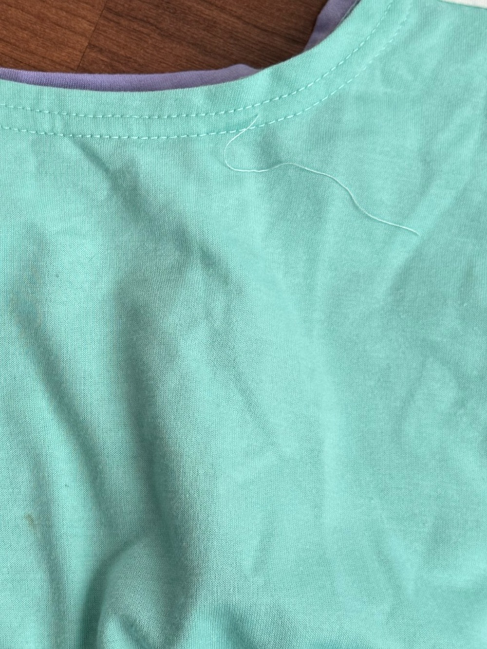 SHEIN Mint Lavender White Colorblock Crop Tank & Shorts Set - Picture 6 of 7